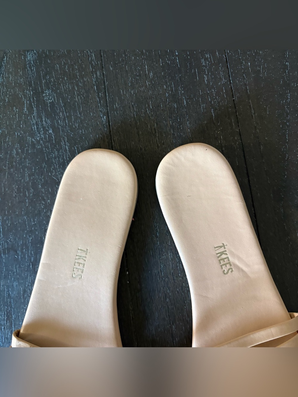 TKEES Serena Slide Sandals 5 Strap Minimalist Neutral Nude Size 9 - Picture 4 of 11